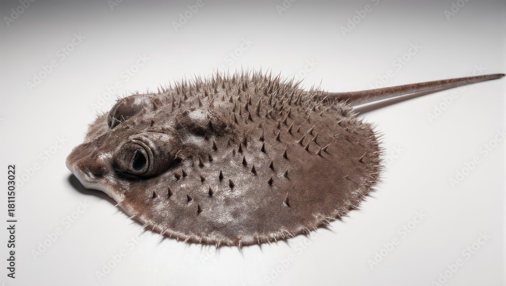 Naklejka premium Thorny Backed Ray - A Unique Marine Creature with Spikes.