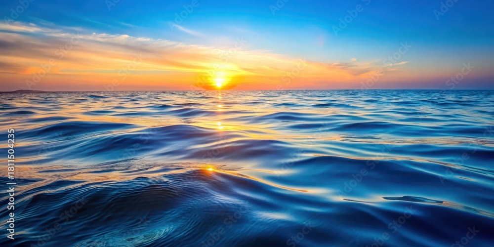 Fototapeta premium Softly glowing waves on a serene ocean surface