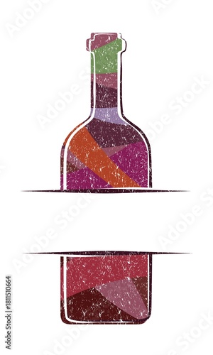 The symbol of the red wine bottle.