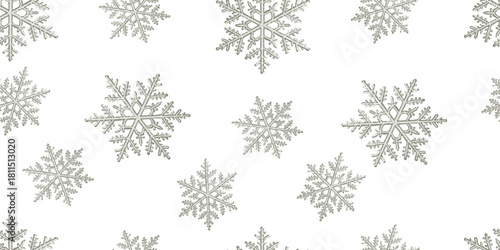 Snowflakes on a white background. Seamless pattern with snowflakes. Vector illustration