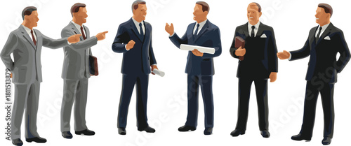 Business meeting discussion illustration, teamwork collaboration in office, professional communication concept, leadership strategy planning, corporate success partnership,