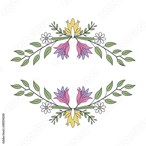 A vintage style illustration showing campanula