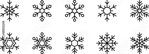 Winter Snowflake Outline Icons