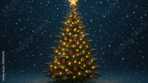 Wallpaper Mural Glowing festive Christmas tree desktop wallpaper Torontodigital.ca