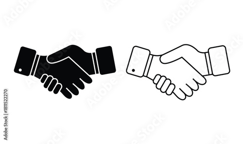 Business deal handshake icon.