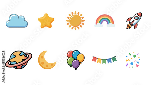 set of child icons for design