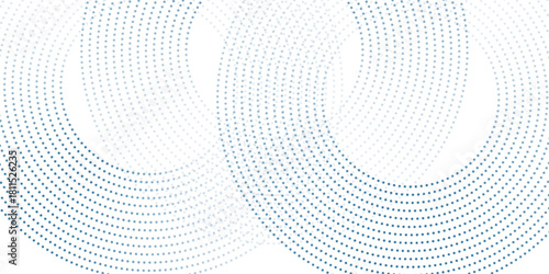 Bright blue minimal dotted line abstract background.