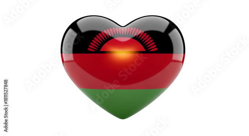 Free Download Heart of Malawi: A vibrant heart symbol reflecting the essence of Malawi, with its flag beautifully integrated, evokes a feeling of national pride and affection. - GFXLoad