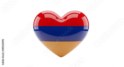 Free Download Armenian Heart: A vibrant heart symbol, meticulously rendered with the colors of the Armenian flag, representing love for nation. - GFXLoad