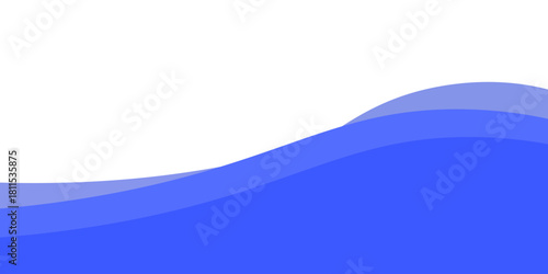 Blue footer separator, modern divider shape vector illustration