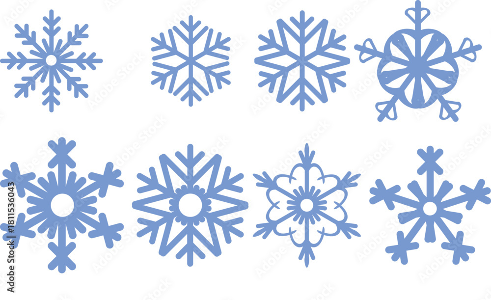 Naklejka premium Śnieżynki, śnieg