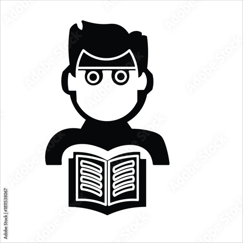 reader icons. simple solid vector