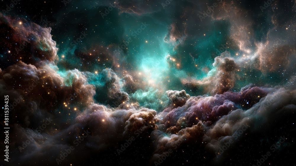 Fototapeta premium Vibrant Astral Nebula with Star Scatter