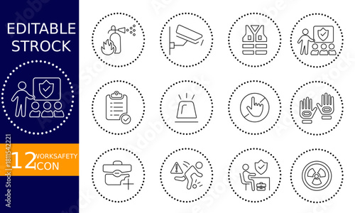 Insurance icon set isolated on featuring accident, property, health, life, car, and business coverage for financial security