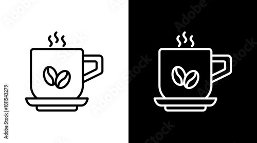 Coffee Cup With Icon Set Design