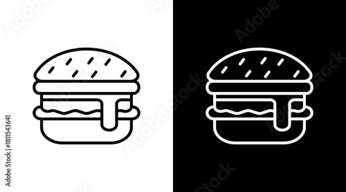 Hamburger With Icon Set Design