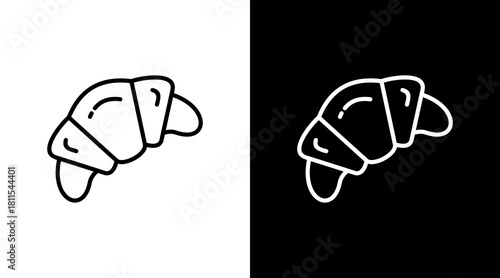 Croissant With Icon Set Design