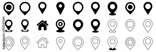 Location Marker Map Pin Icons in Diverse Styles