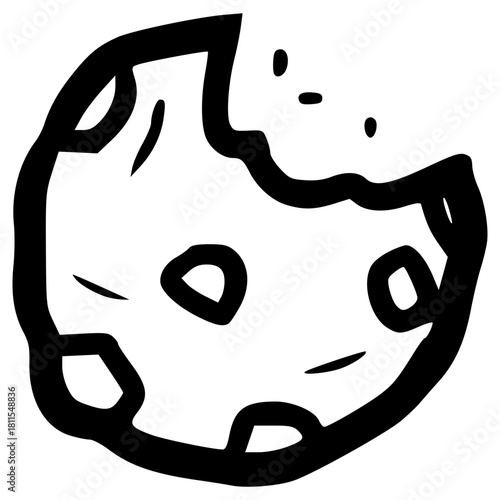 doodle bites cookie illustration hand drawn outline vector