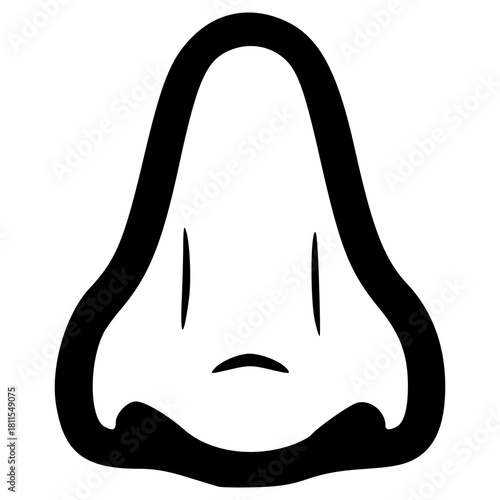 doodle nose illustration hand drawn outline vector