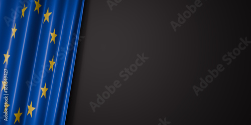 Wallpaper Mural Europian Union Flag on black background 3d Illustration. 3d render. Torontodigital.ca