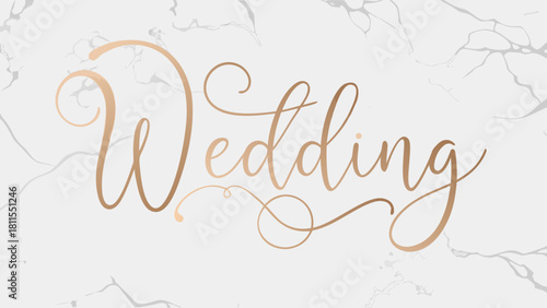 Wedding is the word on the image. It is a white background with gold lettering. The lettering is cursive and elegant, giving the image a romantic and sophisticated feel