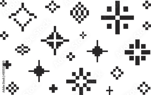 Pixel Art Star Shapes stars graphic design