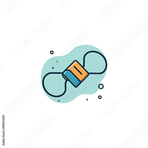 Abstract depiction of a mask, a symbol for safety, hygiene, health awareness, and social