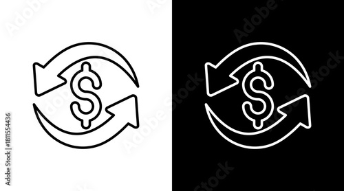 Money Exchange With Icon Set Design