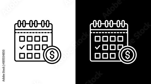Payroll Calendar With Icon Set Design