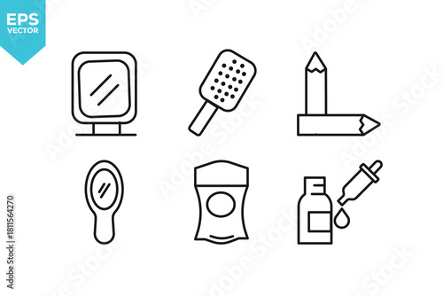 Set of line icons Beauty Product. Outline icons collection stock illustration