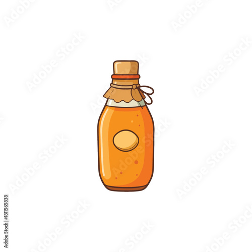 Delicious golden beverage, carefully crafted in a sealed glass bottle, evoking nature's bounty and