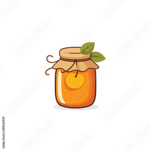 Delicious homemade jam in glass jar illustration creating a delightful and tempting food item for