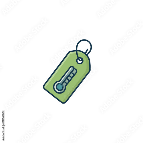 Depicting temperature sensitivity and awareness through an illustration with tag for precise