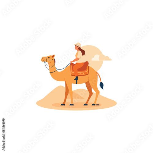Desert exploration with a camel: A journey through sandy landscapes, adventure in arid regions,