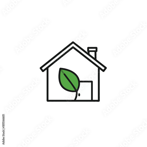 Eco conscious home illustration promoting sustainable lifestyle choices with minimalistic design