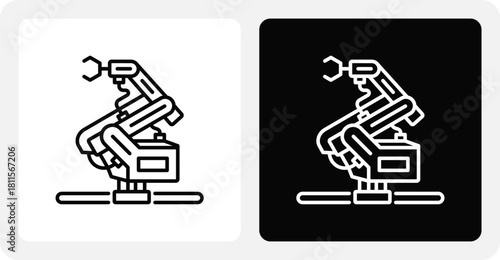 Robotic Arm   Dual Monochrome Icon Set