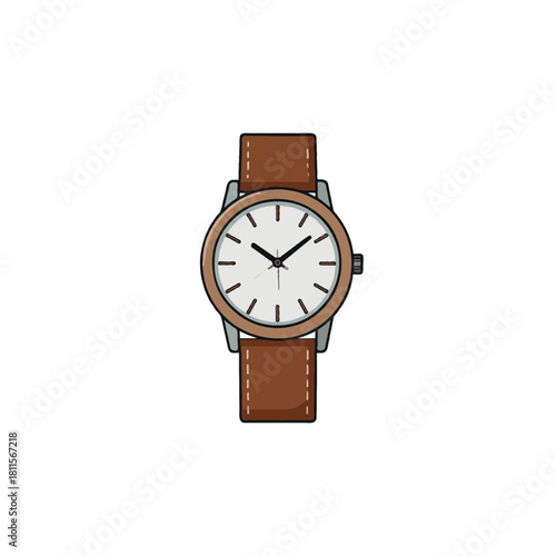Elegant wrist accessory illustration showcasing timeless design features and a durable brown