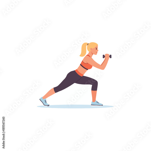 Empowered woman enhancing strength through dedicated fitness routine using dumbbells for focused