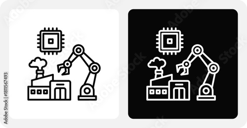 Industrial Ai   Dual Monochrome Icon Set