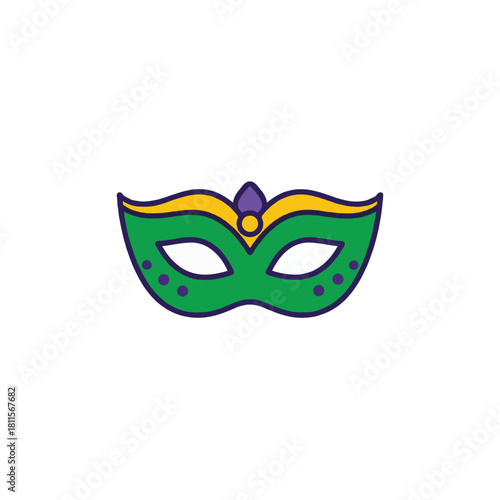 Festive ornate mask for celebration or party symbolizing merriment and revelry in striking color