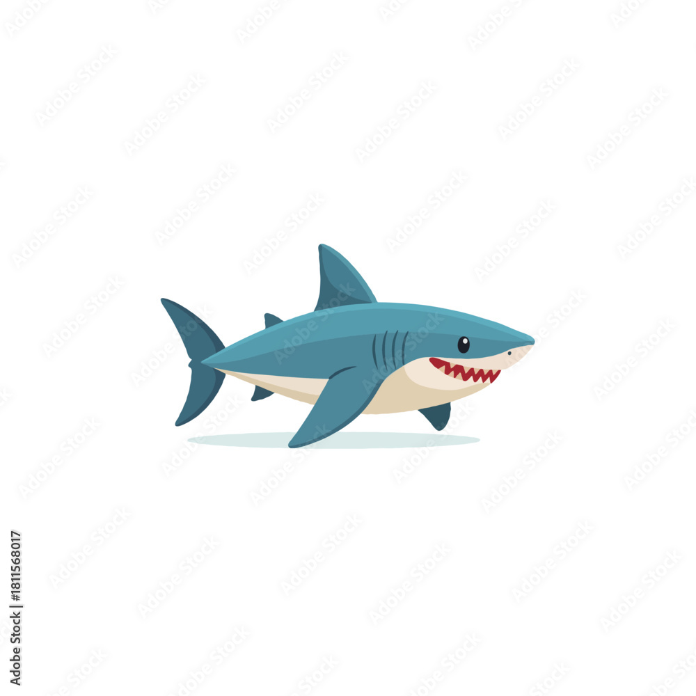 Fototapeta premium Friendly ocean predator illustration showcasing the vibrant marine life with a playful and