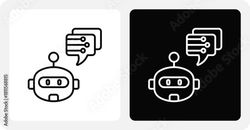 Ai Powered Chat   Dual Monochrome Icon Set