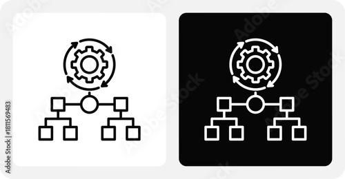 Automation Process   Dual Monochrome Icon Set