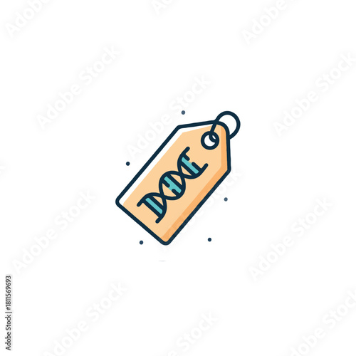 Genetics symbolic price tag showcases science and commercial interests a convergence of biology