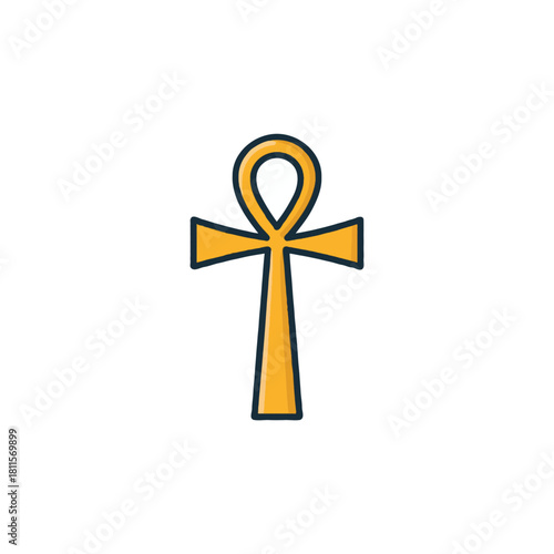 Golden Ankh symbol artistic depiction evoking ancient Egyptian themes and historical references