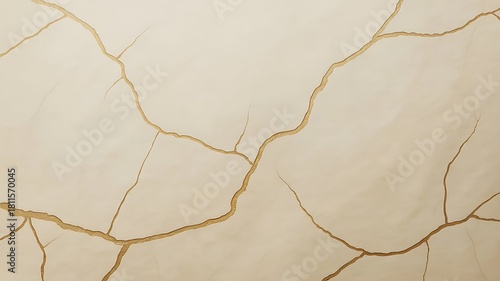 Stunning kintsugi texture background with golden cracks for elegant designs and modern art projects, promoting resilience and beauty in imperfection