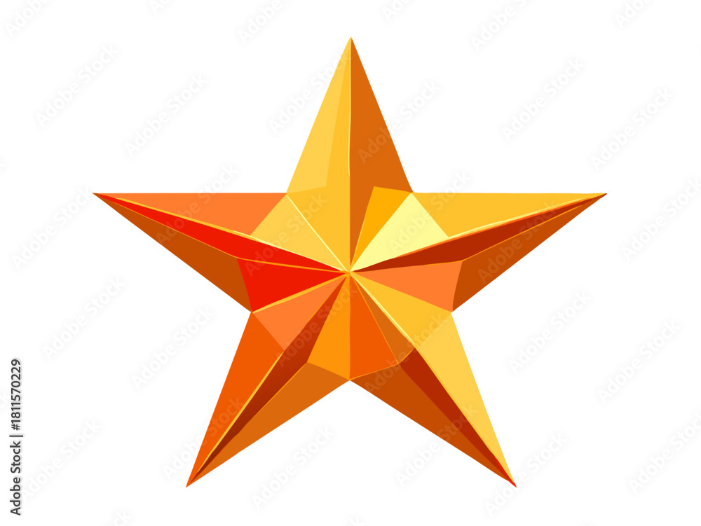 Obraz premium Shiny 3D golden star and red star symbols on a white background, ideal as a Christmas holiday decoration, award icon, or festive vector element