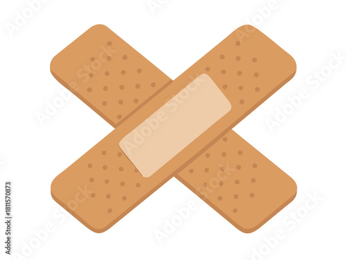 First aid adhesive plaster bandage isolated on a white medical background