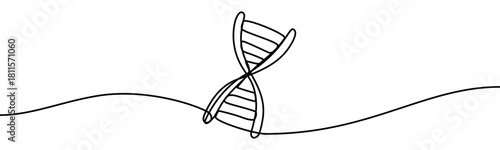 Continuous line vector illustration of a DNA fragment. Minimal linear design, isolated on transparent background, symbolizing genetics, science, biology, and eco concept